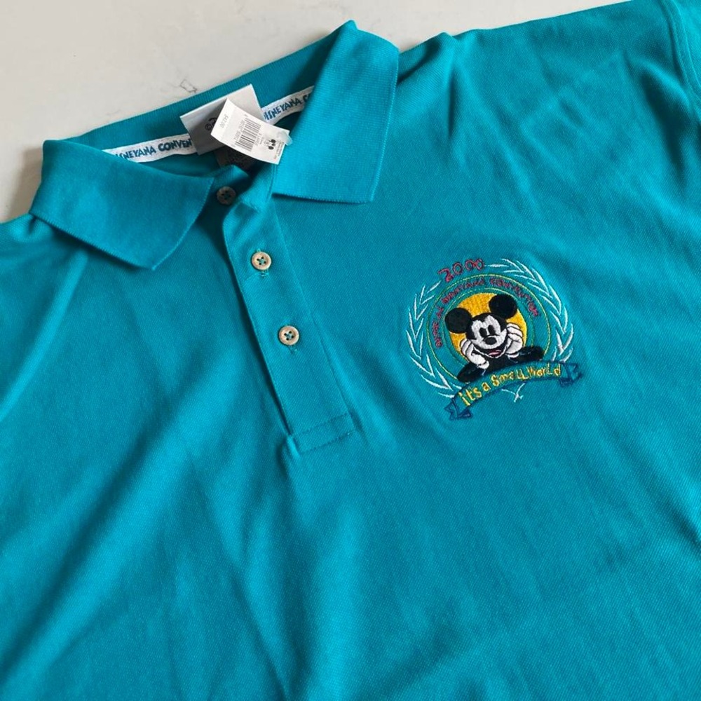 Rare vintage NWT Official 2000 Disneyana Convention‎ Polo XL It's a Small World
